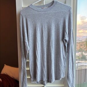 Pink Rose Long-Sleeve Crewneck Shirt - Heather Gray